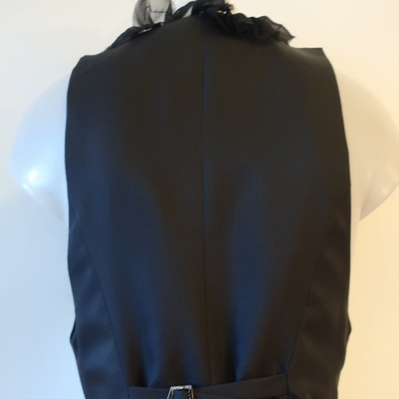 Womens Elizabeth and James Dandy Black Silk Ruffled Vest Top M * - Picture 14 of 15